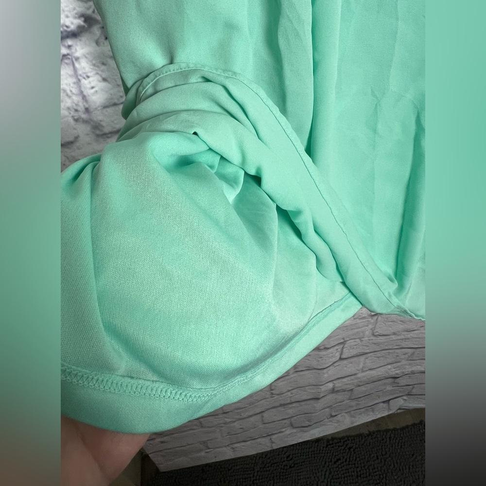 Apt 9 Mint Blue Green Fit and Flare Style Dress with Flutter Sleeves - Picture 5 of 6
